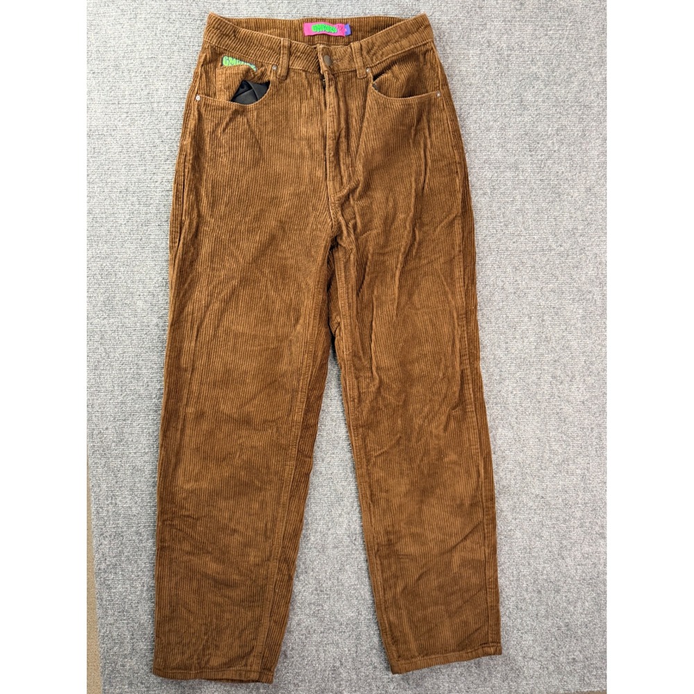 Empyre Corduroy Pants Womens 26 Brown Wide Wale Straight Skater Y2K Streetwear